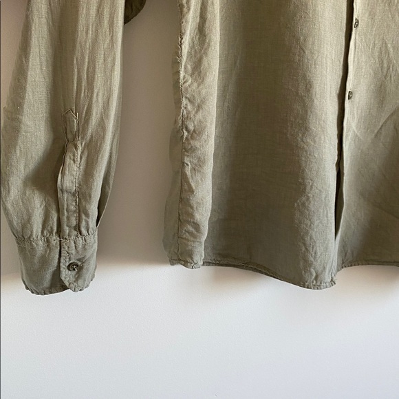 French Linen Sage Green Button Up• Size 4XL - Picture 4 of 8